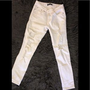 White ripped jeans